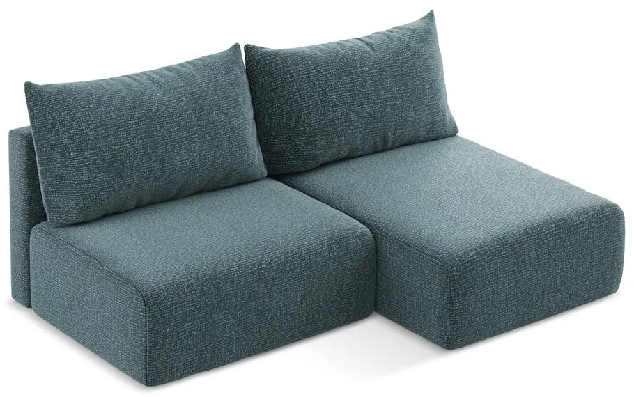 Tyrkysovomodrá rozkladacia/s úložným priestorom rohová pohovka (pravý roh) Kalena – Makamii