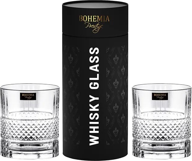 BOHEMIA PRESTIGE ELEGANTE POHÁR NA WHISKY V TUBE 320ML SADA 2KS