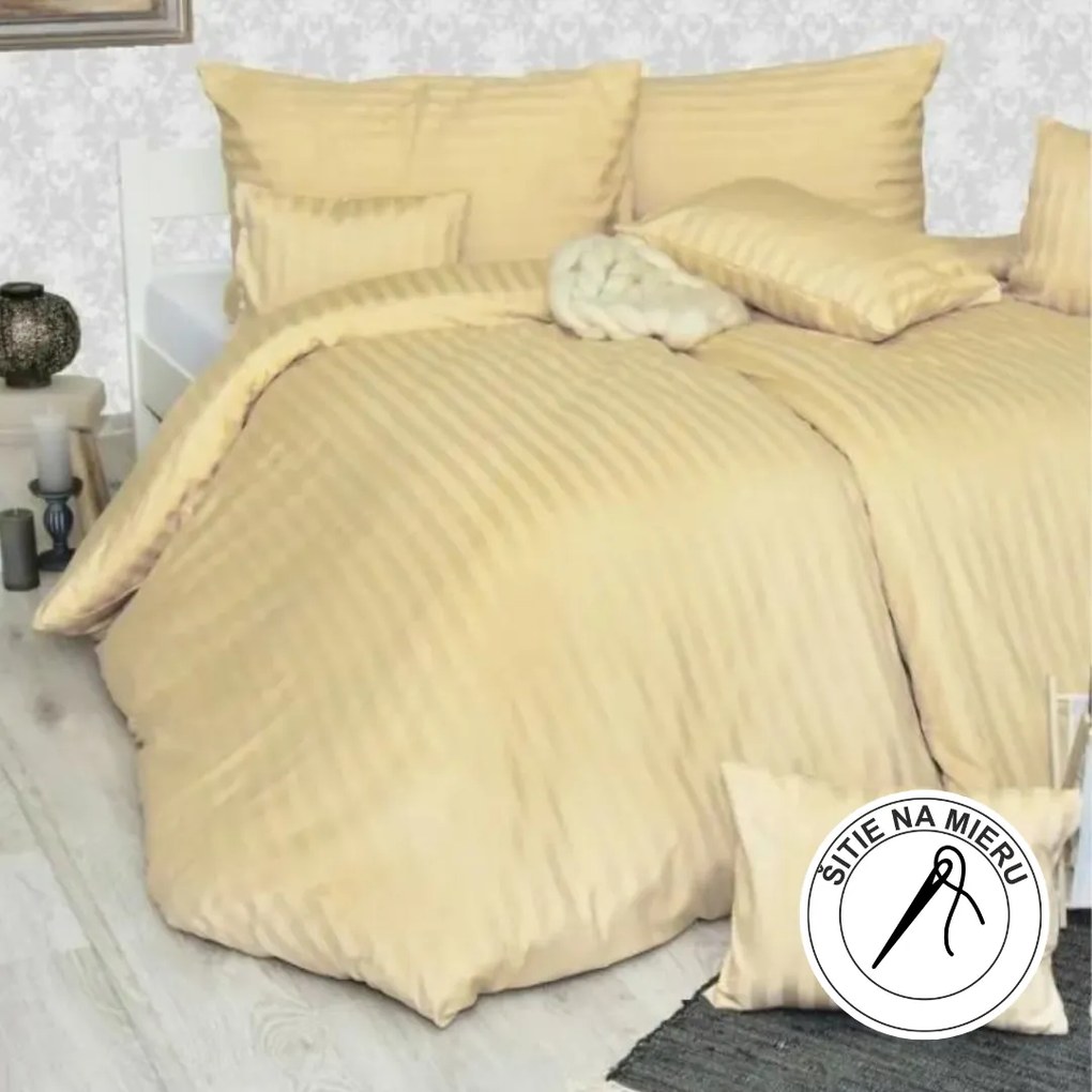 Obliečky damaškové zlaté EMI: Francúzsky set1 200x220 + 2x (70x90)