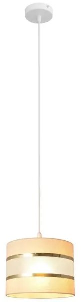 Luster na lanku HELEN 1xE27/15W/230V pr. 20 cm krémová/zlatá