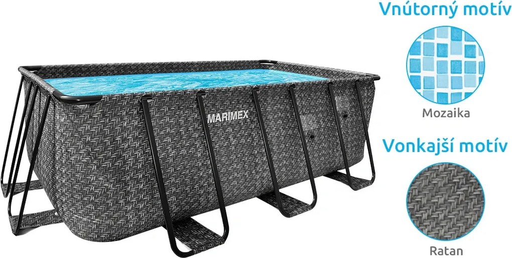 Marimex | Bazén Marimex Florida Premium 2,15x4,00x1,22 m s pieskovou filtráciou a príslušenstvom - motív RATAN | 19900124