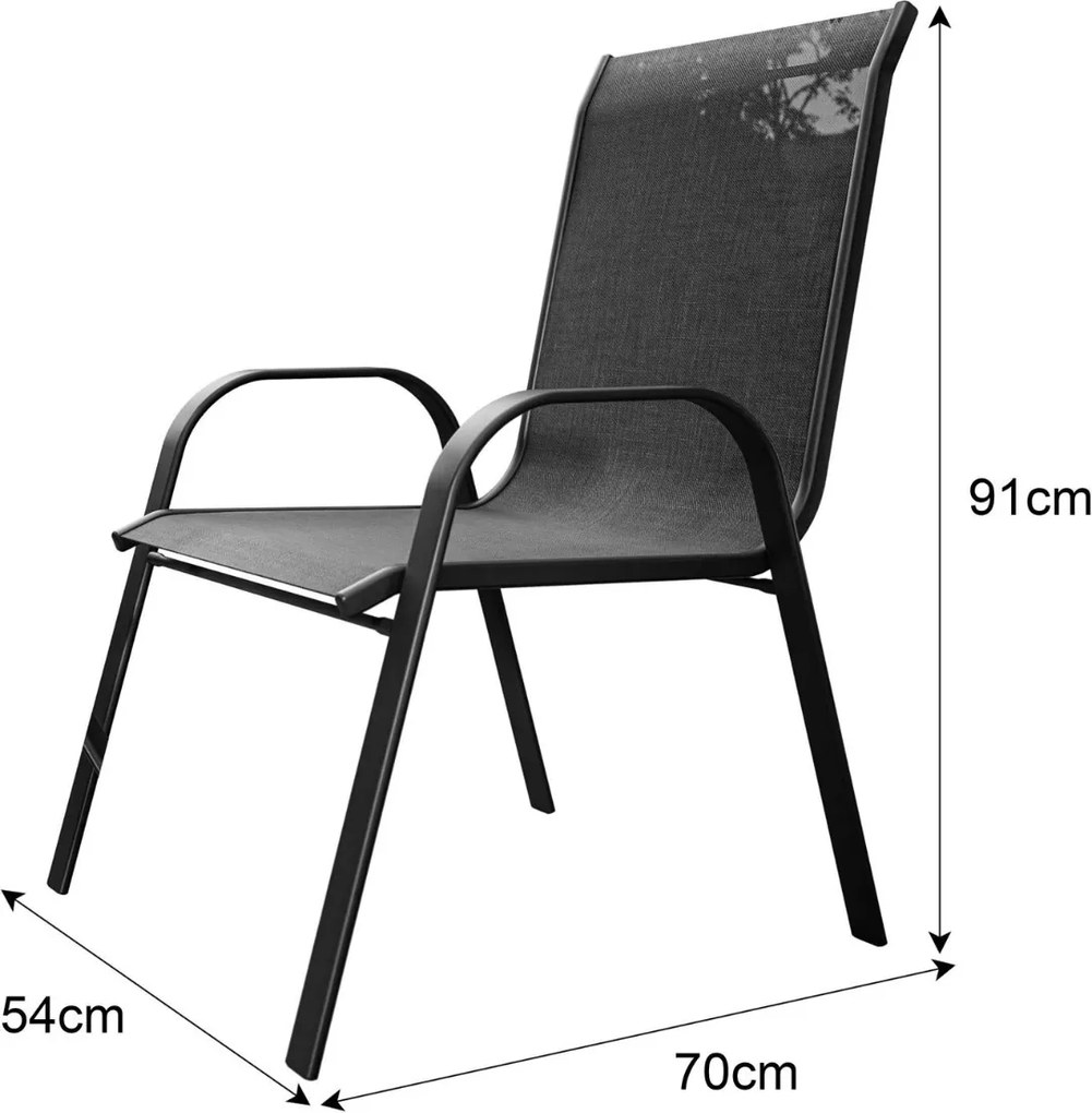 JEDÁLENSKÝ ZÁHRADNÝ SET SISTO 4 X STOLIČKA + STÔL ČIERNY