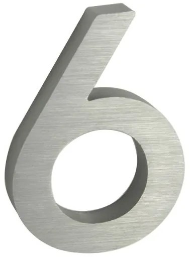 Domové číslo "6", RN.100LV, brúsené, strieborná
