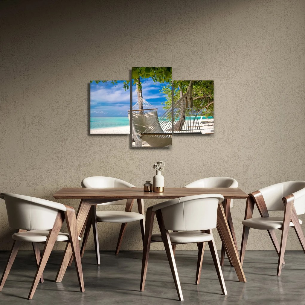 Obraz - Hojdacia sieť na pláži (90x60 cm)