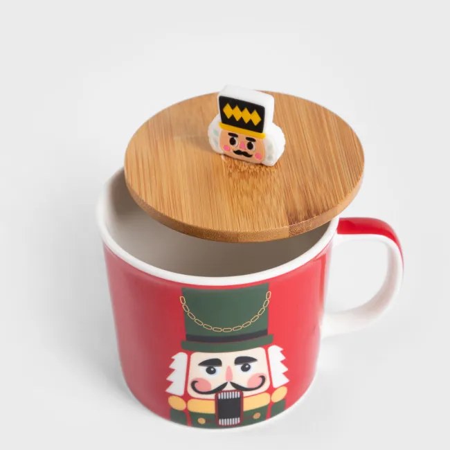 Hrnček FEDO bordový, s bambusovým vrchnákom 718700 340 ml