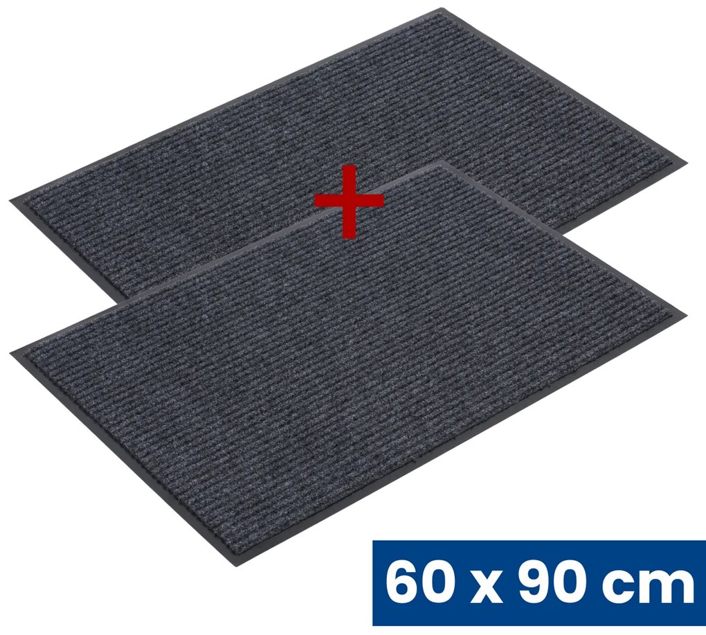 Odolná vstupná kobercová rohož s PVC 1+1 ZADARMO, 60 x 90 cm, sivá