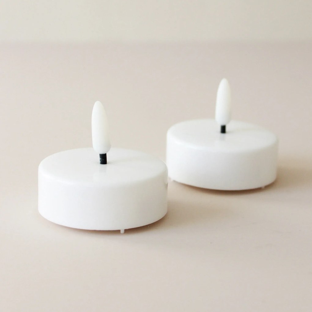STAR TRADING Čajová LED sviečka Flamme White 5,8 cm – set 2 ks