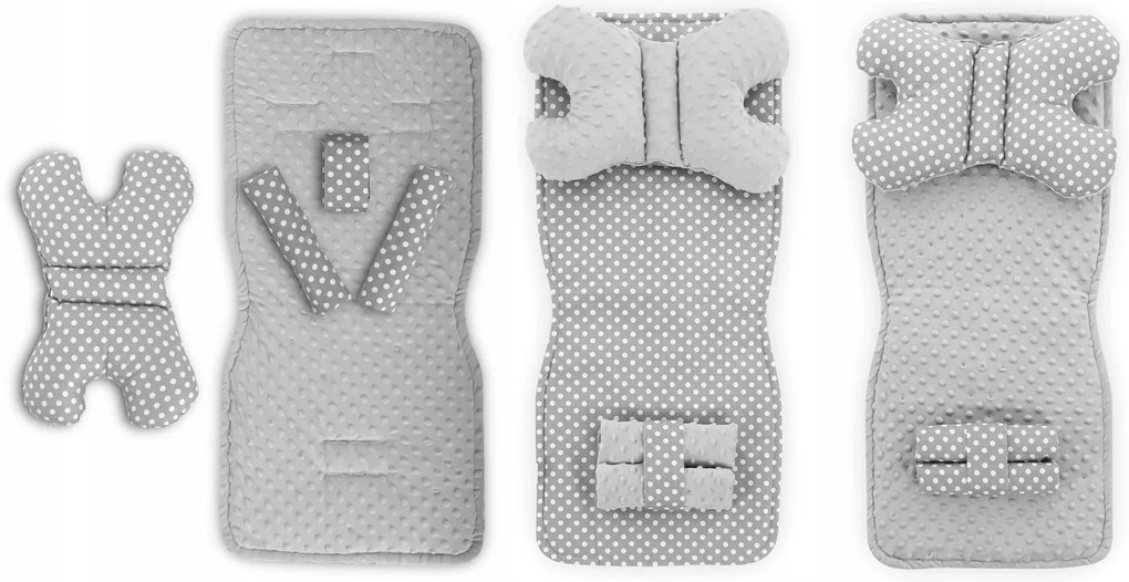Vulpi Obojstraná podložka do kočíka Minky 5v1 Farba: ružová