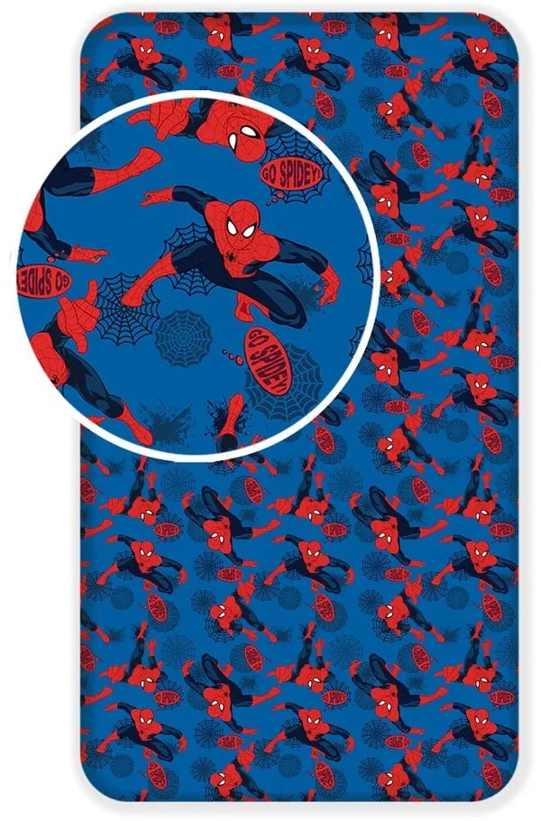 Detská bavlnená plachta Jerry Fabrics Spiderman, 90 x 200 cm