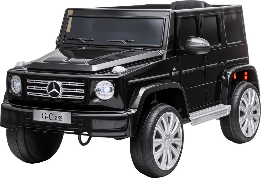 HOMCOM Elektrické auto pre deti od 3 rokov BENZ G500 Off-Road batériové vozidlo 12V s diaľkovým ovládaním hudbou, trúbkami, rýchlosťou 3-5 km/h a nosn