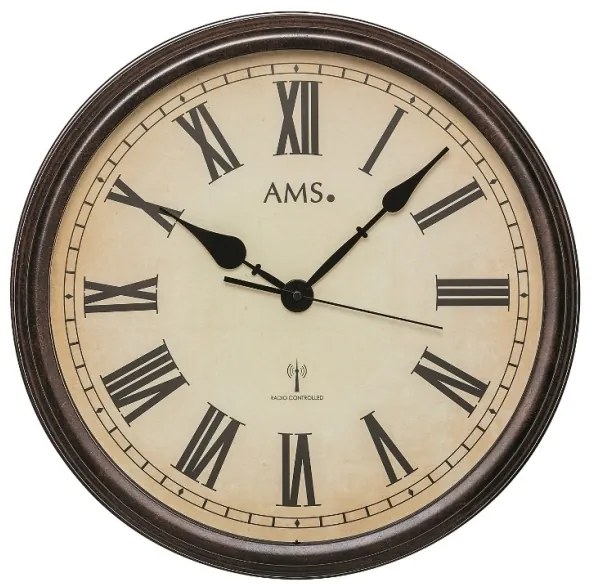 Rádiom riadené nástenné hodiny AMS 5977 s rímskymi číslami – 42 cm