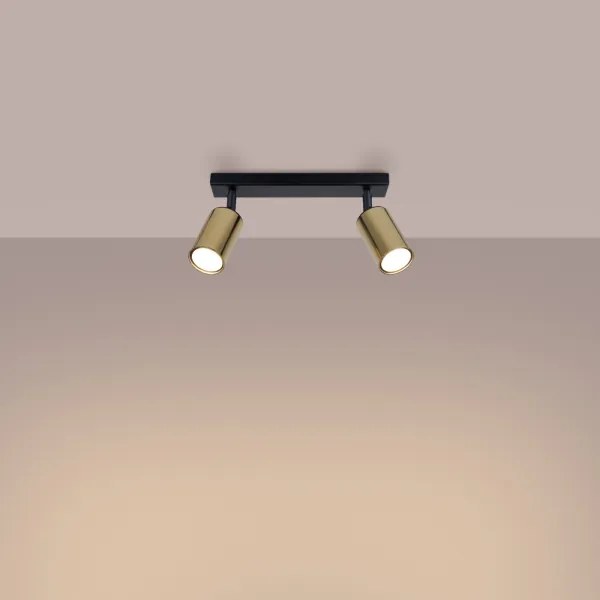 Sollux SL.1383 - Bodové svietidlo WINX 2xGU10/10W/230V čierna/zlatá