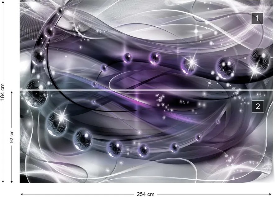 GLIX Fototapeta - 3D Modern Ornamental Design Purple Vliesová tapeta  - 254x184 cm