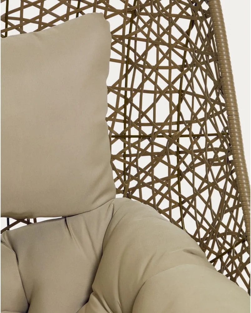 Béžové závesné záhradné kreslo z umelého ratanu Florina – Kave Home