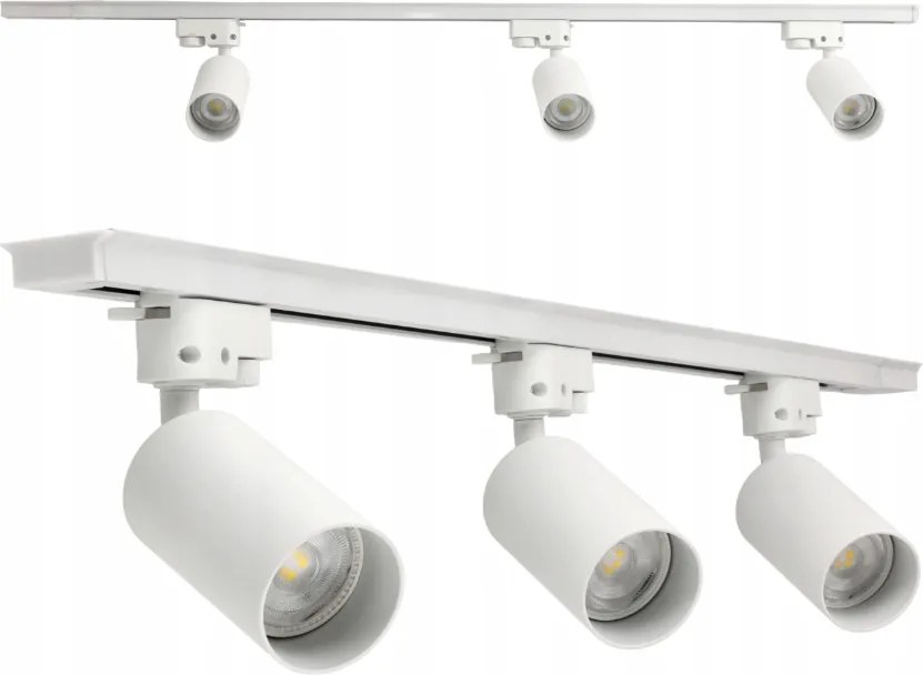LED koľajnica 1m + 3x GU10 bodové žiarovky - sada