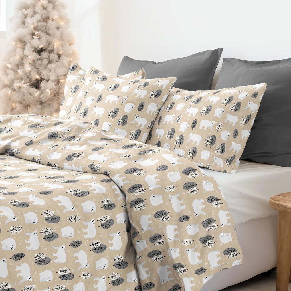 Goldea bavlnené posteľné obliečky - ľadové medvede 140 x 200 a 70 x 90 cm