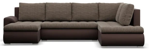 Sedacia súprava FORESTA v tvare U, pravá hnedá / cappuccino