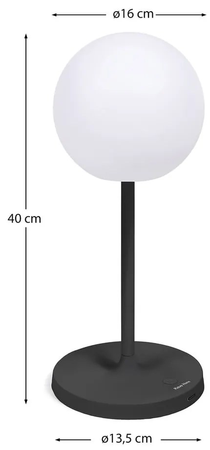 LED prenosné vonkajšie svietidlo na diaľkové ovládanie/stmievateľné na USB ø 16 cm Dinesh – Kave Home
