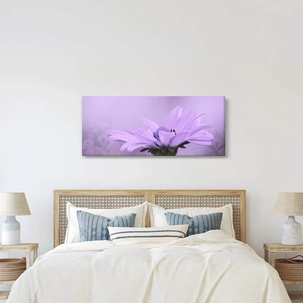Obraz - Fialový kvet (120x50 cm)
