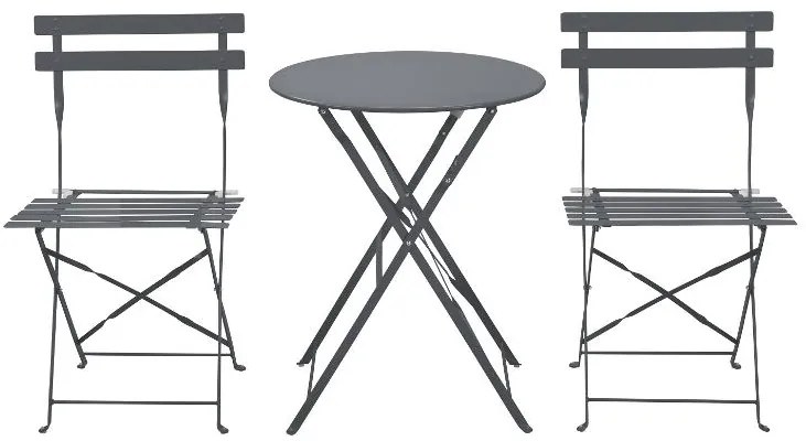 Livarno home Záhradná bistro súprava, 3-dielna (antracitová)  (100386189)