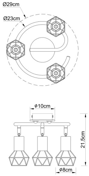 Globo 54802S-3H - Bodové svietidlo XARA 3xE14/40W/230V