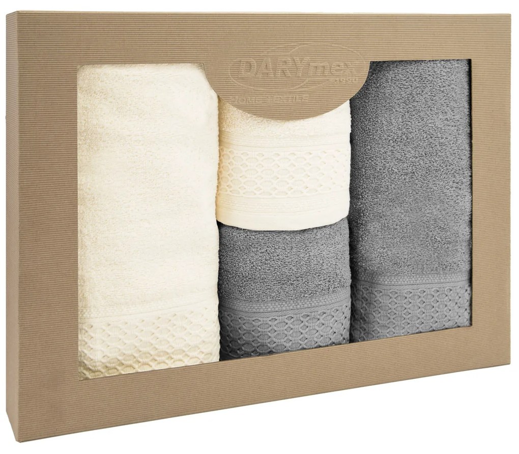 BAVLNENÉ UTERÁKY SOLANO SADA 2 KS 50X90 CM, 2 KS 70X140 CM VIACFAREBNÁ