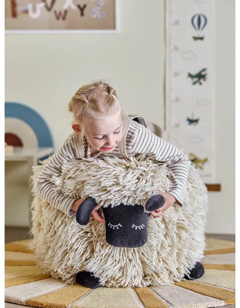 Krémový vlnený detský sedací vak Dolly – Bloomingville Mini