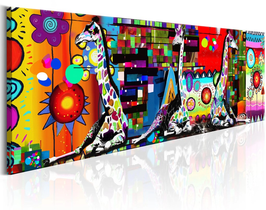 Artgeist Obraz - Colourful Savannah Veľkosť: 135x45, Verzia: Premium Print