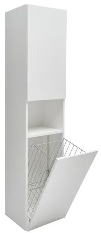 Vysoká kúpeľňová skrinka s košom na oblečenie SAT Evolution 36x165x32 cm biela matná mat SATEVOV36WMK, 1 ks