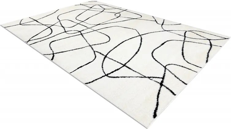 Kusový koberec Mode 8522 abstract cream/black, 180x270, biela, chodba / predsieň, Dywany Łuszczów