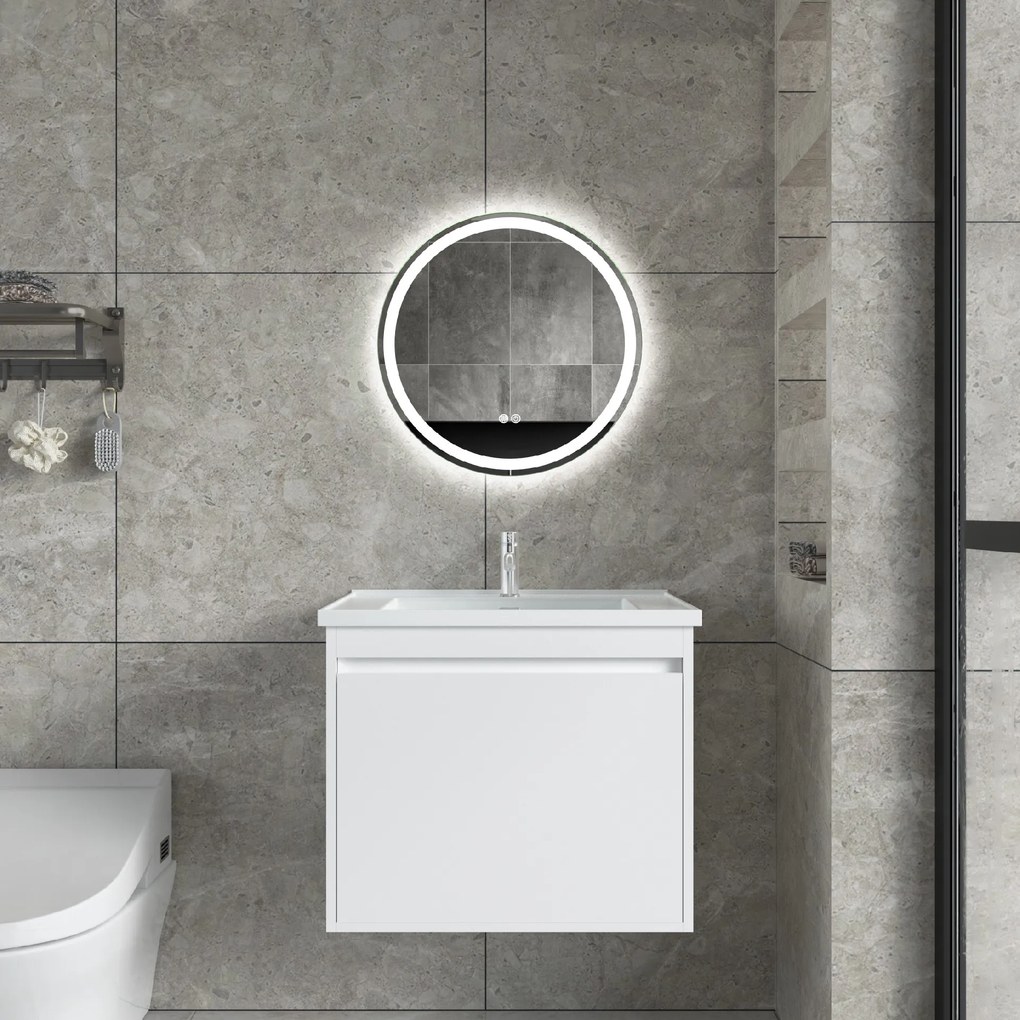 Erga Carla, okrúhle LED zrkadlo 50cm, 1150 lm, 3 farby svetla, ERG-V01-208-5050