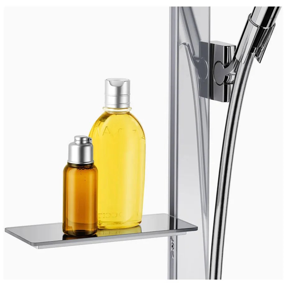 Hansgrohe Raindance Select S, sprchová súprava 120 3jet EcoSmart 9 l/min so sprchovou tyčou 900 mm a poličkou, chrómová, HAN-27649000