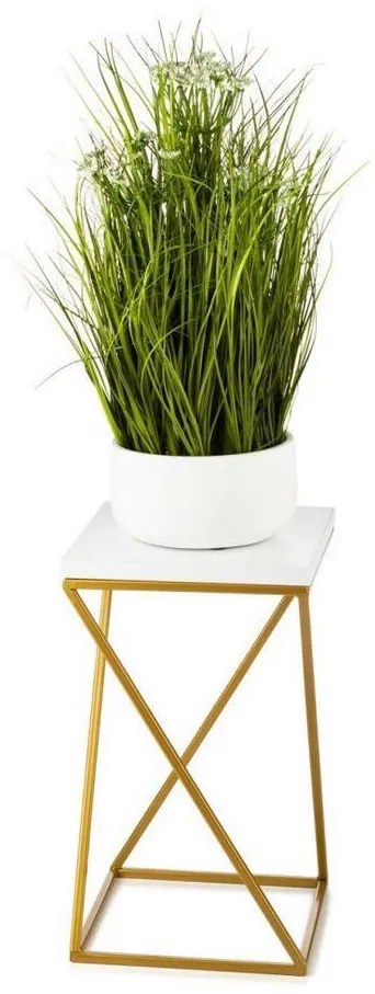 Stojan na kvety LOFT 40x24 cm zlatá/biela