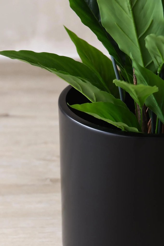 Okrúhly kvetináč NEW RONDO, hliník, 25x25 cm, čierny mat