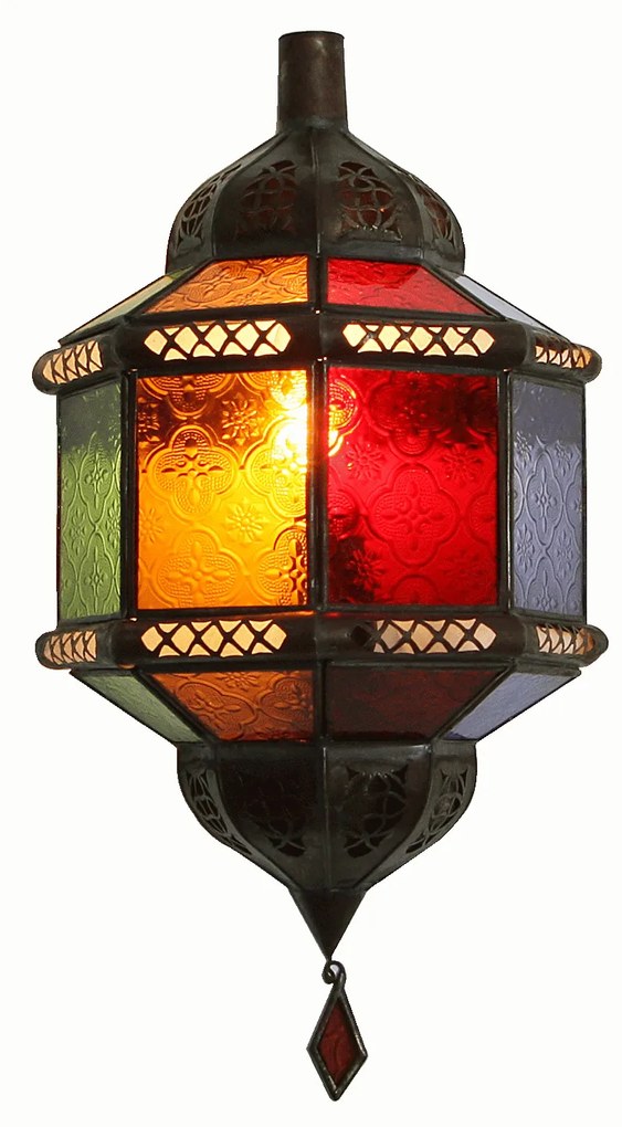Marocká nástenná lampa Trombi farebná