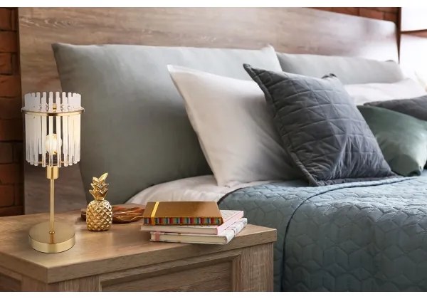 Globo 15698TM - Stolná lampa GORLEY 1xE14/40W/230V pr. 15 cm zlatá