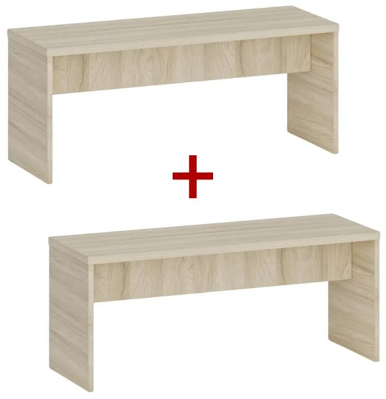 Šatníková lavica 1+1 ZADARMO, 1000 mm, dub prírodný