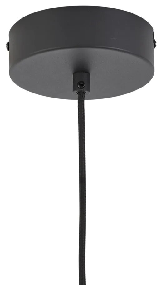 Art Deco závesná lampa čierna s dymovým a čírym sklom 5-svetiel Vrátane LED - Lizzy