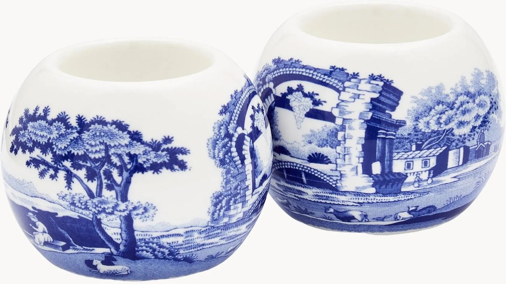 Porcelánové svietniky na čajové sviečky Blue Italian, 2 ks