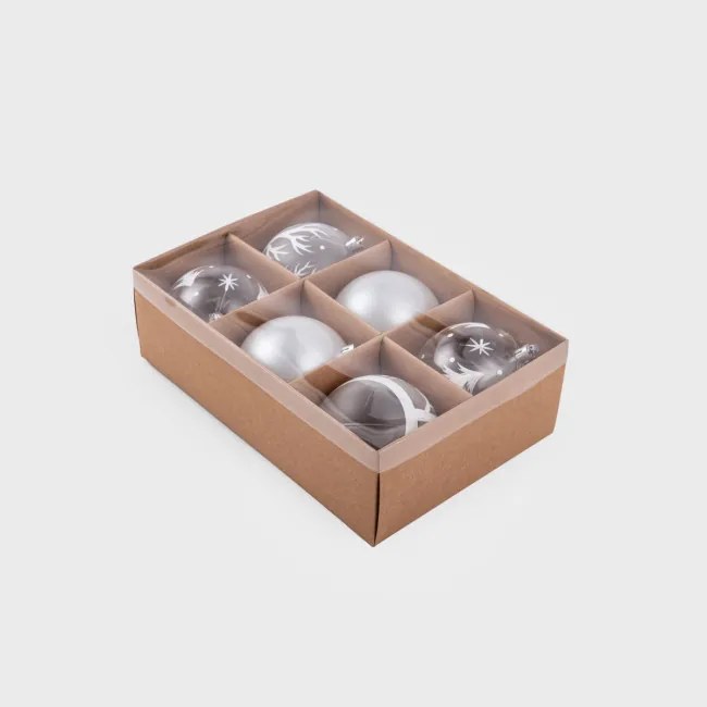 Vianočné guľky ETHAN s vianočnými vzormi 714603 (6ks)