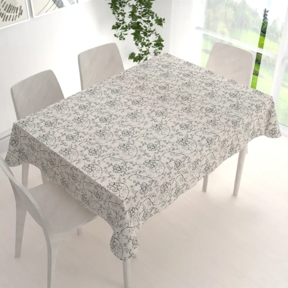Biante Dekoračný obdĺžnikový obrus Leona LN-014 Popínavé kvety na režnom 80x120 cm