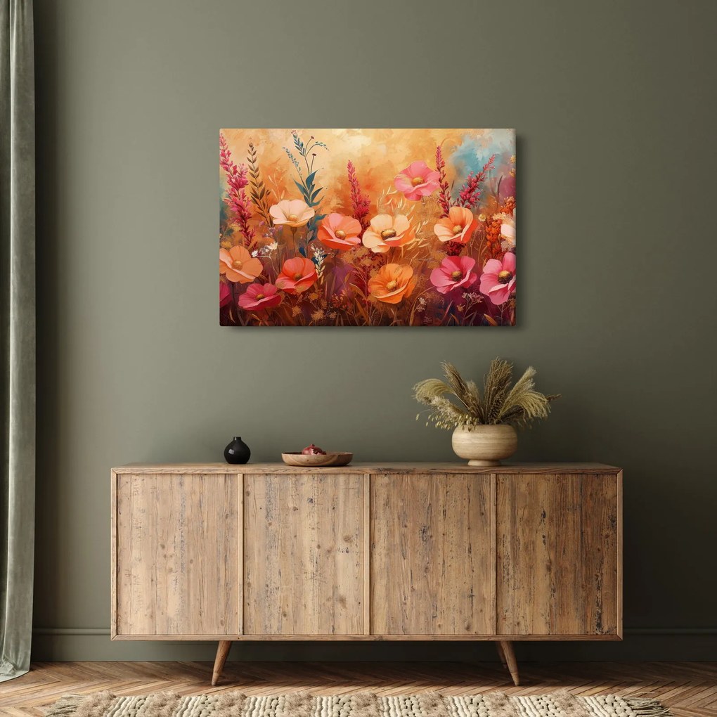 Obraz - Lúčne kvety, maľba (90x60 cm)