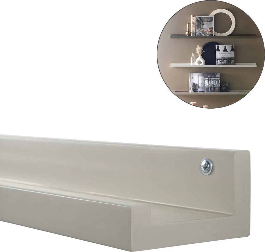 Nástenná polica na obrazy FOTOPLANK 120 cm, béžová