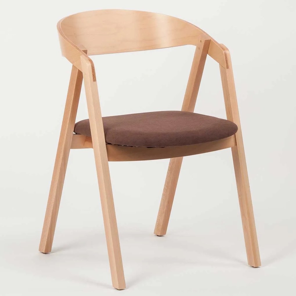 Stima stolička GURU buk s čalúneným sedákom Vyberte odtieň ->: Tmavo hnedá, Vyberte látku ->: LUX Jeans 33