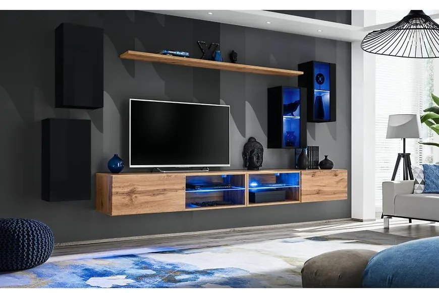 Obývacia Stena Switch Xxv Čierna/Wotan