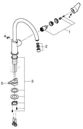 GROHE 31536001 - Drezová batéria BAUCURVE 332 mm, lesklý chróm