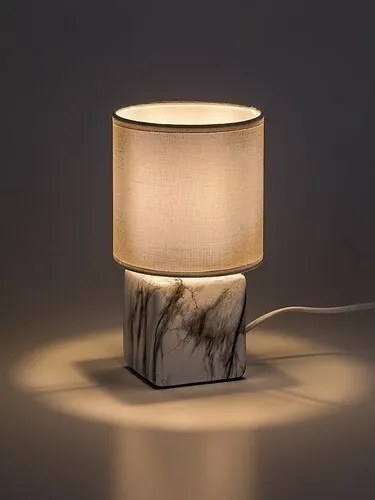 Rabalux 74069 stolná lampa Nalisa, hranatá, biela