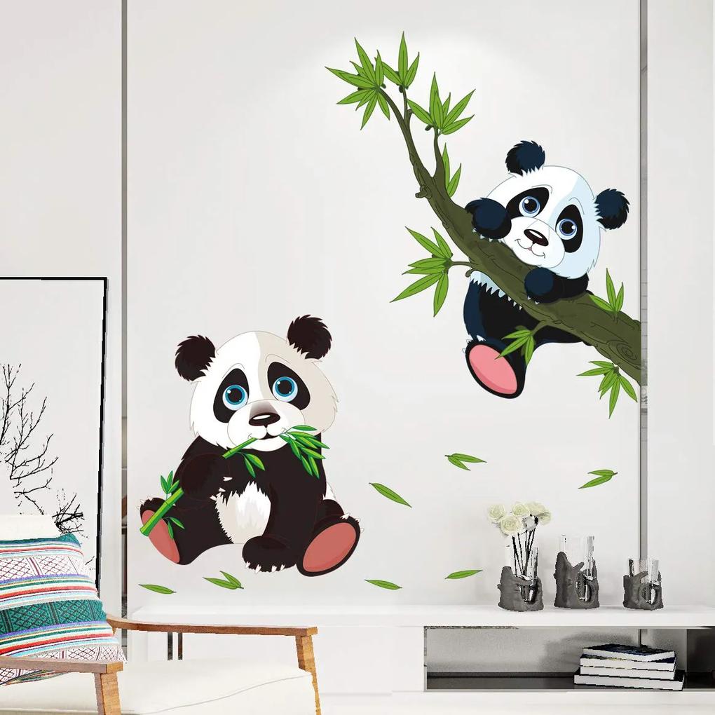 Veselá Stena Samolepka na stenu na stenu Roztomilé pandy