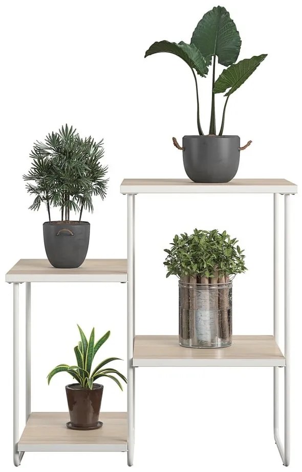 Konzolový stolík s doskou v dekore jaseňového dreva v bielo-prírodnej farbe 35x67 cm Dante – Støraa