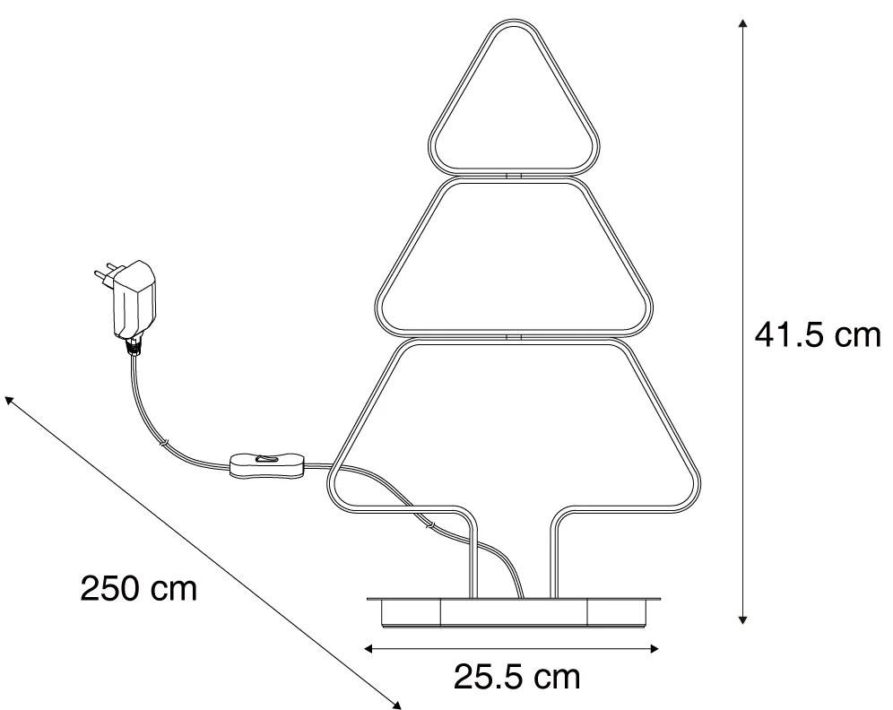 Dizajnová stolná lampa oceľ Vianočný stromček vrátane LED IP44 - Arbre